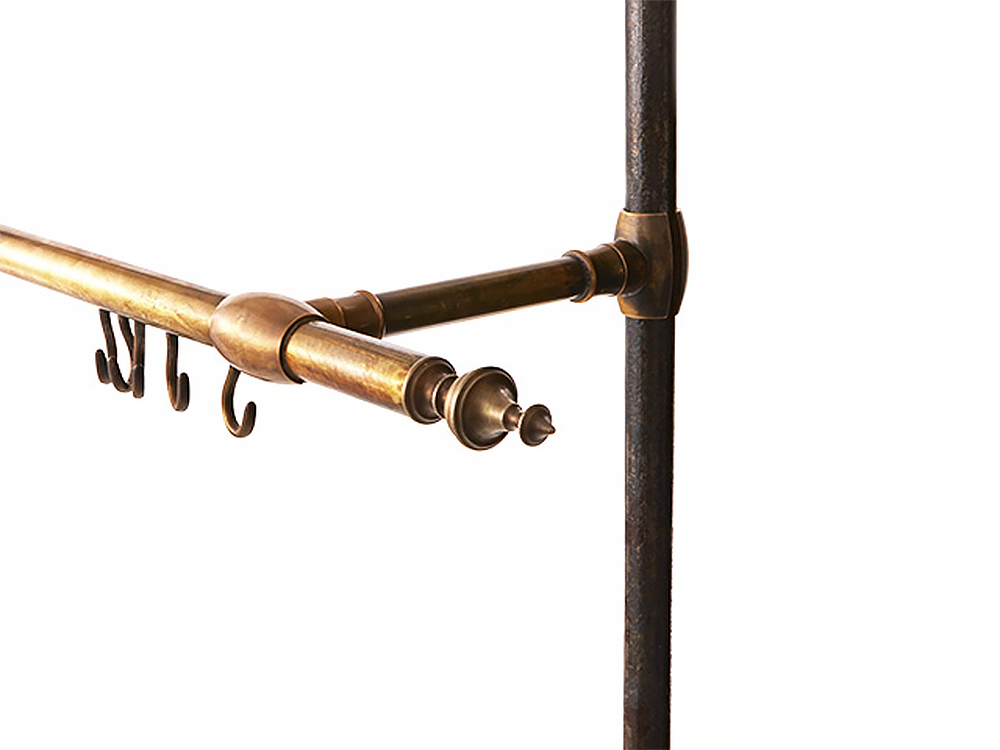 Brass iron leg hanger rack