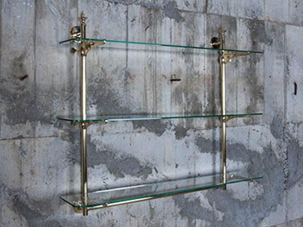 Brass wall bracket shelf