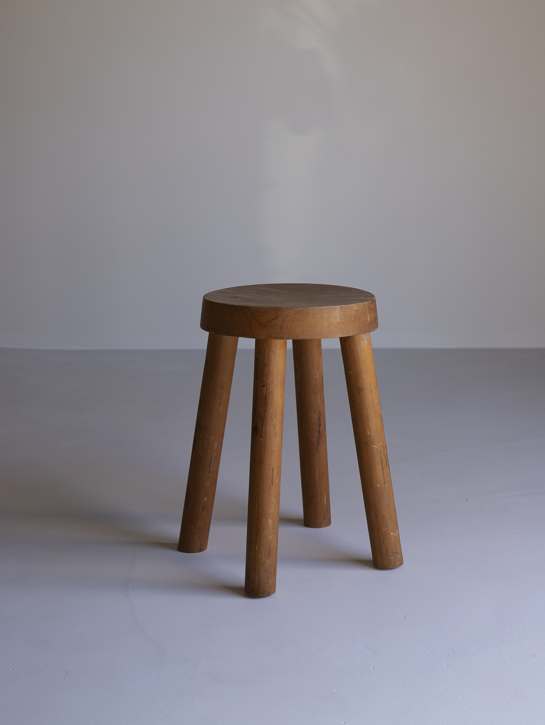 Wood stool for Méribel ski resort by Charlotte Perriand