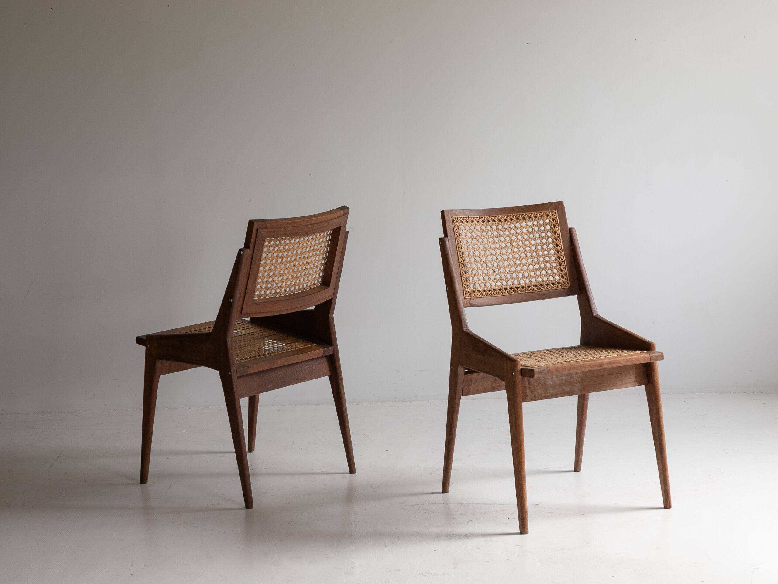 Pair of French wood Dining Chairs