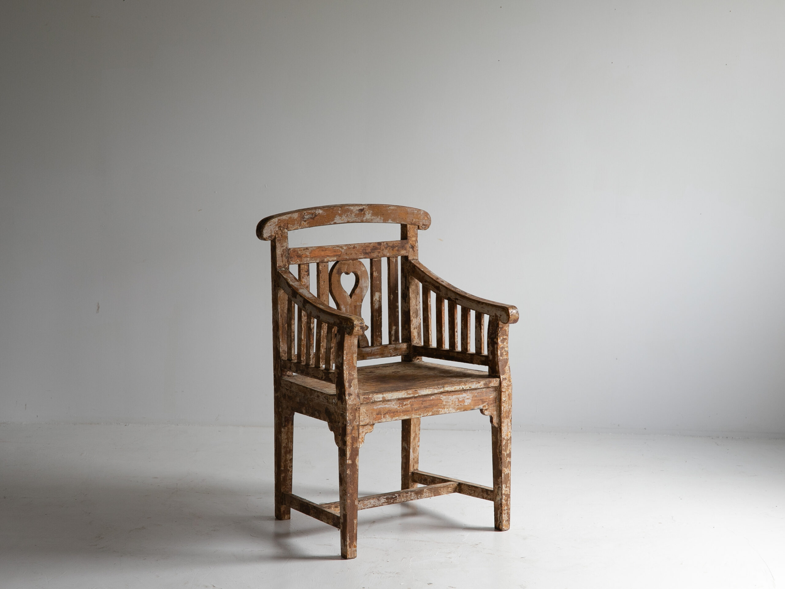 Antique Swedish wood arm chair