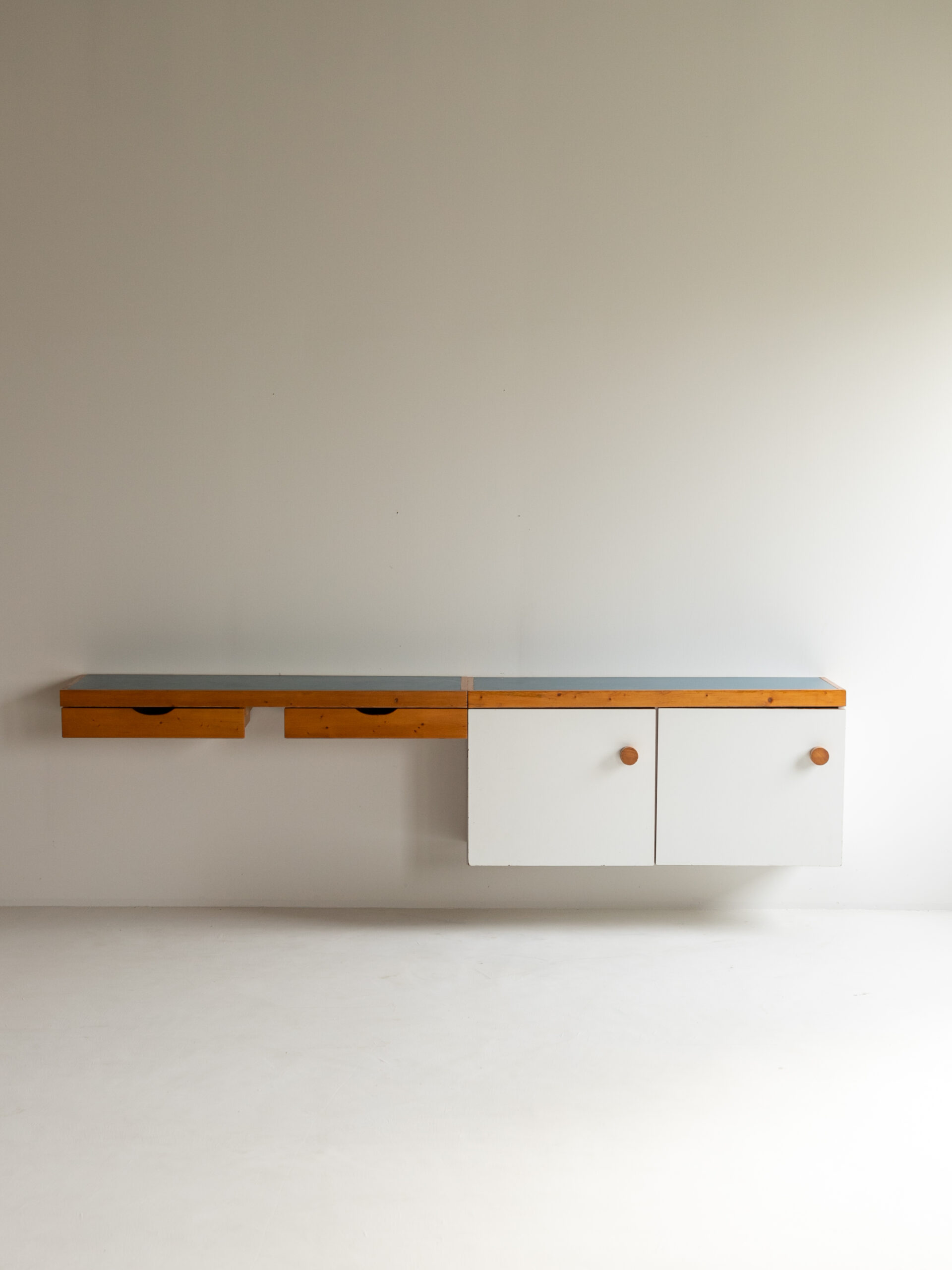 Wall Mounted Cabinet with desk for Les Arcs by Charlotte Perriand