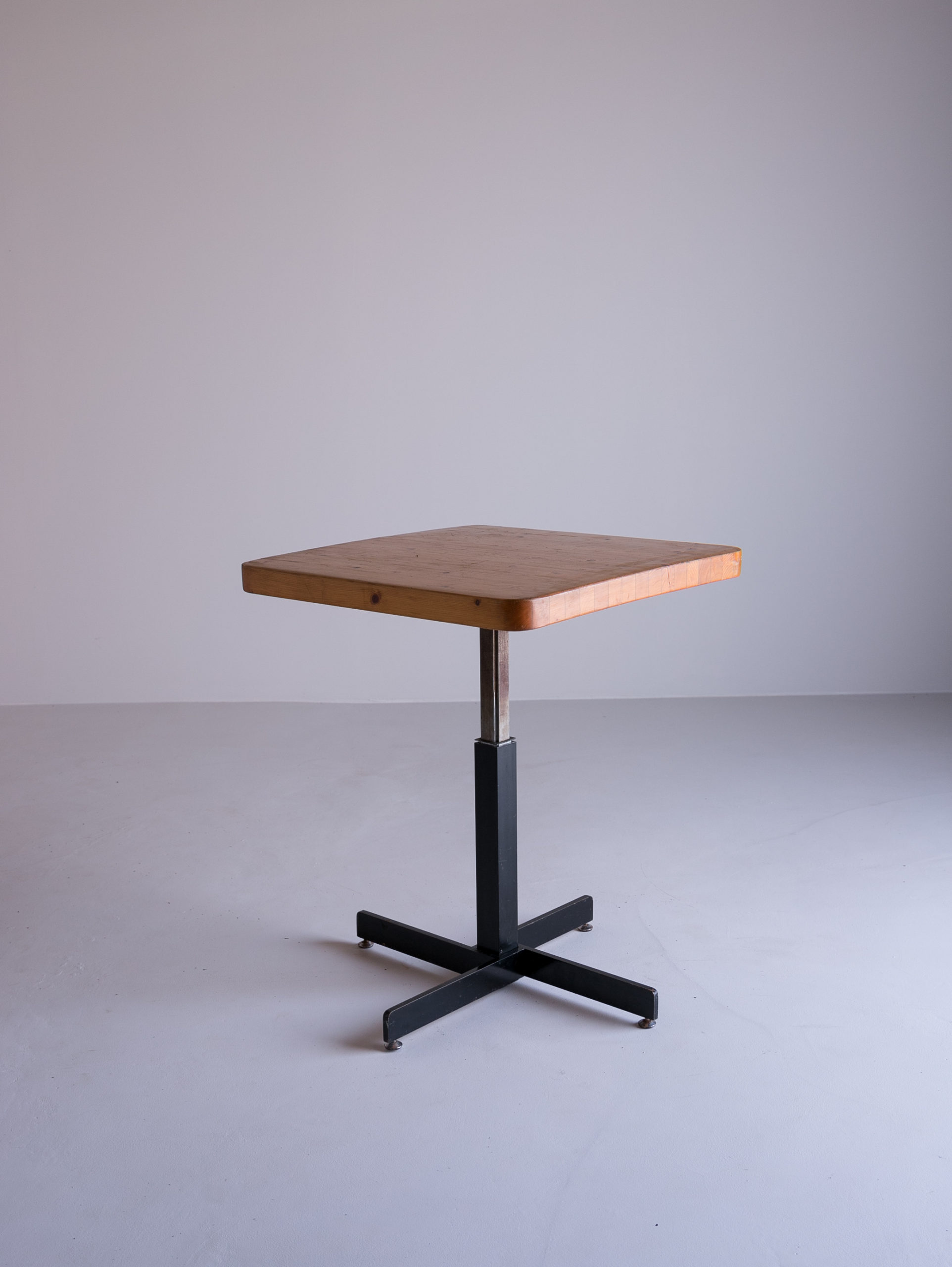 Adjustable Square Table for Les Arcs by Charlotte Perriand