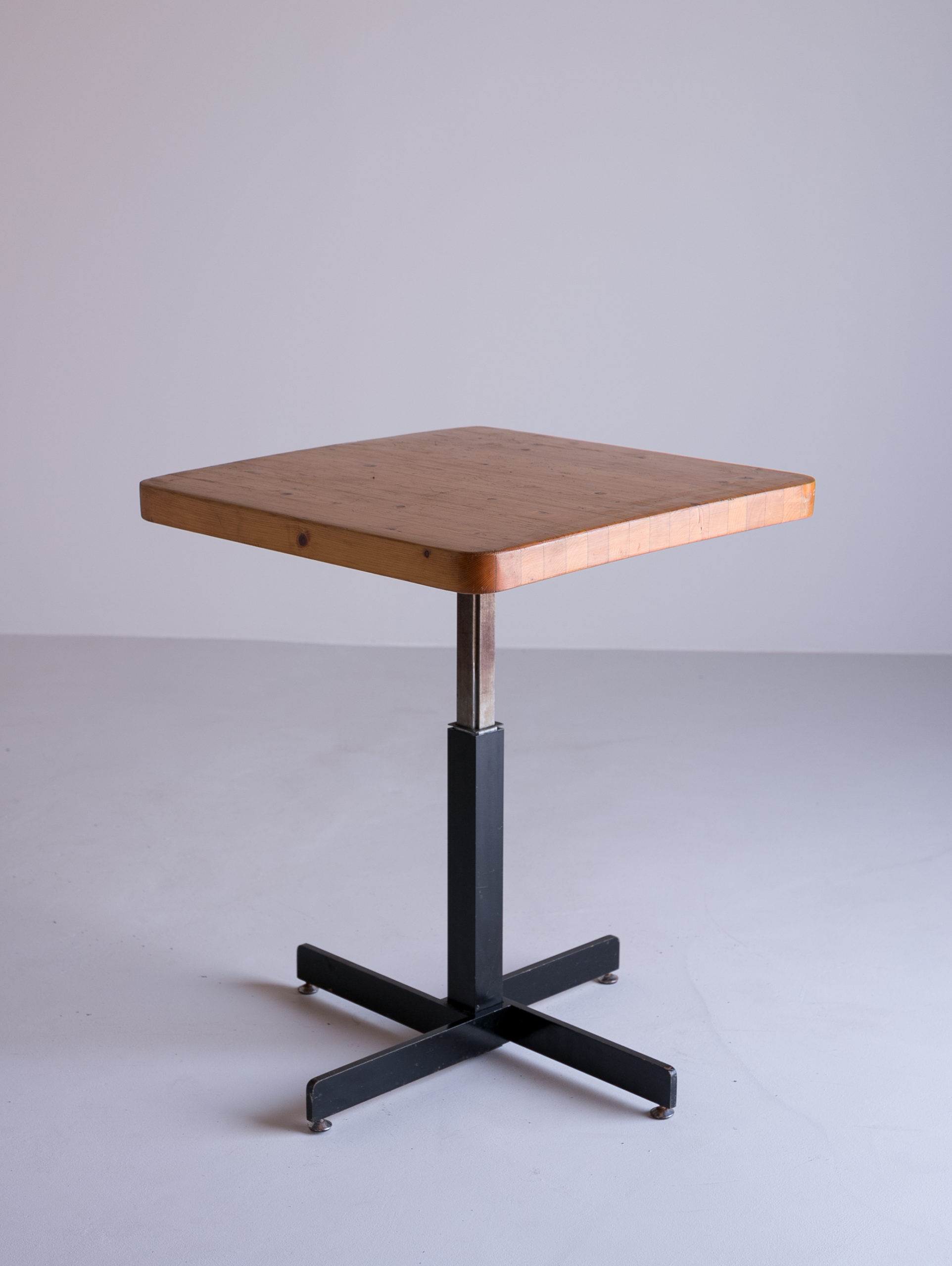 Adjustable Square Table for Les Arcs by Charlotte Perriand